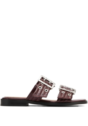 GANNI leather sandals - Red