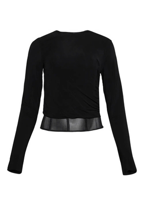 Christopher Esber Coiled jersey corseted long-sleeve T-shirt - Black