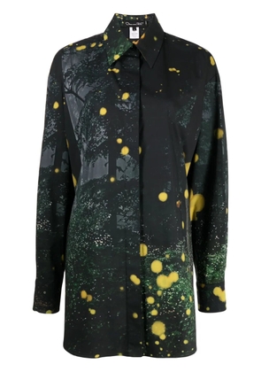Oscar de la Renta Firefly-print long-sleeve shirt - Black