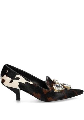 Ras 50mm crystal-embellished calf hair pumps - Brown