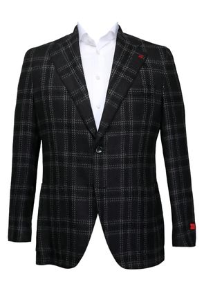 Isaia checked-pattern jacket - Black
