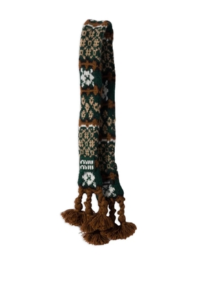 Miu Miu crochet logo-label trick - Brown