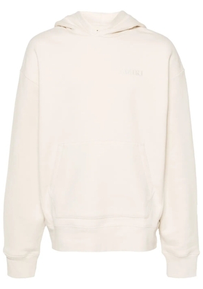 AMIRI logo-embroidered cotton hoodie - White