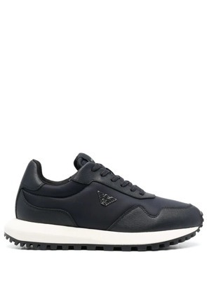 Emporio Armani logo-appliqué panelled sneakers - Blue
