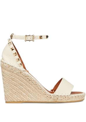 Valentino Garavani 105mm Double Rockstud wedge sandals - Neutrals