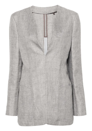 BETTTER x Zegna collarless V-neck blazer - Grey