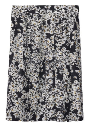 Burberry pleated floral-print skirt - Black