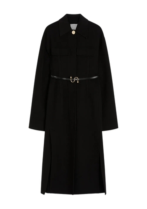 Sportmax belted classic-collar coat - Black