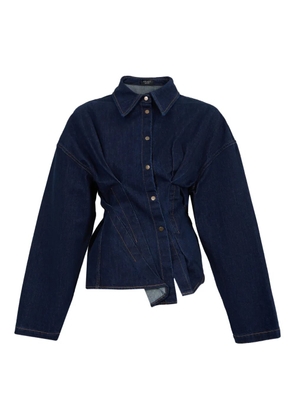 A.W.A.K.E. Mode twisted denim shirt - Blue