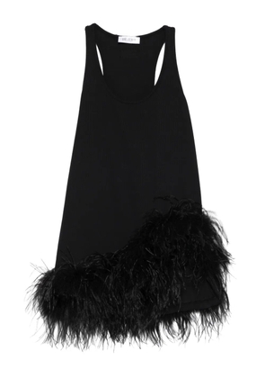 The Attico feather trim mini dress - Black