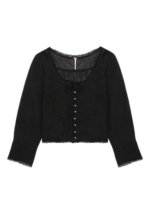 Free People lace-trimmed shirt - Black