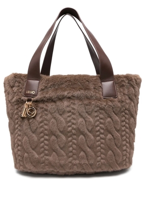 LIU JO cable-knit tote bag - Brown