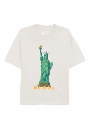 Melt graphic=print T-shirt - Neutrals