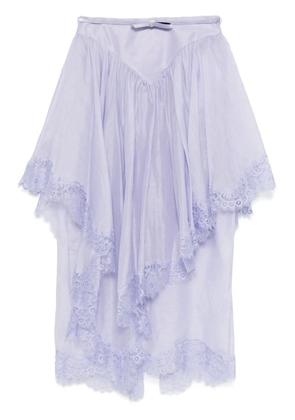 ZIMMERMANN Crush lace midi skirt - Purple