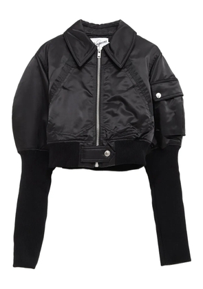 Vaquera satin bomber jacket - Black