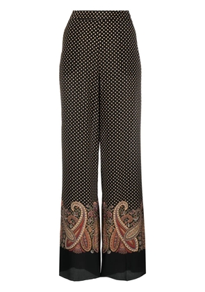 ETRO paisley-print wide-leg trousers - Black