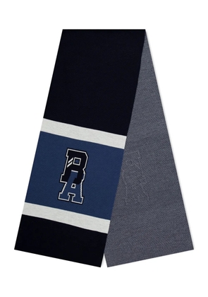 BOSS varsity-stripe wool scarf - Blue