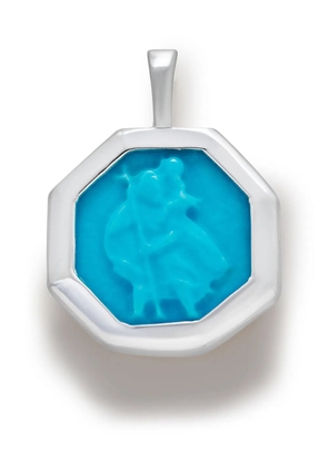 Monica Vinader St Christopher turquoise pendant charm - Silver