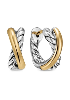 David Yurman 18kt yellow gold Crossover hoop earrings - Silver