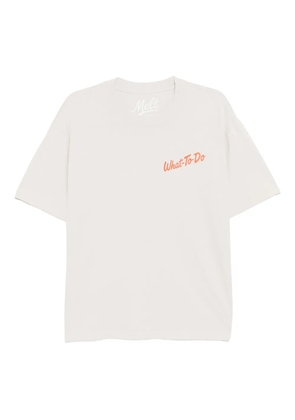 Melt slogan-print T-shirt - Neutrals