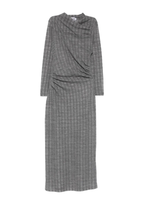 Hope Nova ruched checked maxi dress - Grey