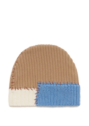 Marni cable-knit colour-block beanie - Neutrals