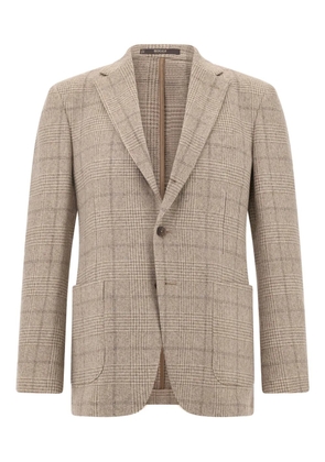 Boggi Milano prince wales-check single-breasted blazer - Neutrals