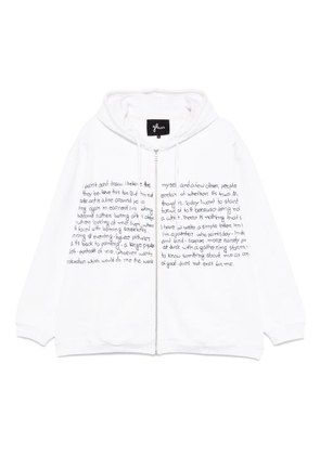 Glass Cypress embroidered hoodie - White