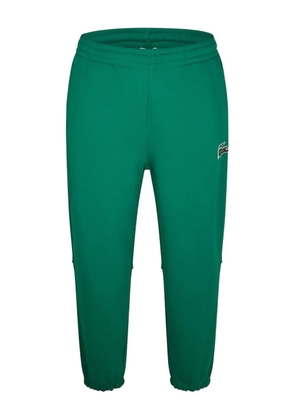 Lacoste logo-embroidered cuffed joggers - Green