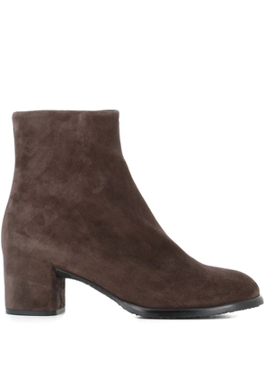 Del Carlo 55mm block-heel zip boots - Brown