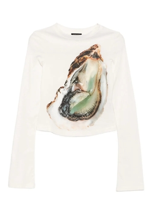 A.W.A.K.E. Mode oyster graphic-printed T-shirt - Neutrals
