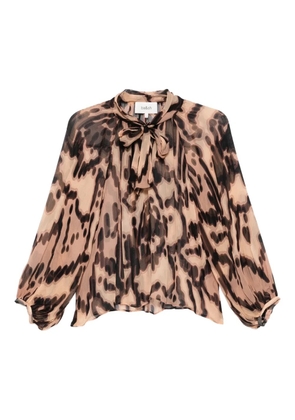 Ba&Sh Alof neck-tie graphic-print blouse - Neutrals