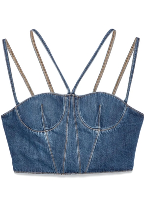 Nensi Dojaka bustier denim top - Blue