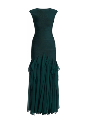 Herve Leger Mya ruffled gown - Green