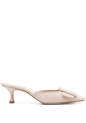 Manolo Blahnik Maysale 50mm suede pumps - Neutrals