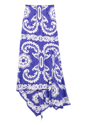 ETRO asymmetric midi skirt - Blue