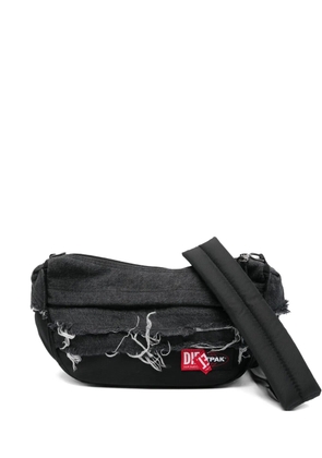 Eastpak x Diesel frayed denim shoulder bag - Black