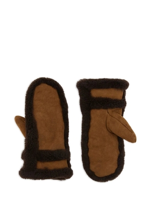 Yves Salomon shearling-trimmed mittens - Brown