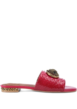 Kurt Geiger London Chelsea embossed buckle flat sandals - Pink