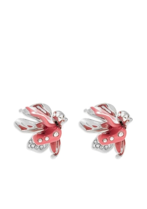 Marni flower-motif crystal-embellished earrings - Silver