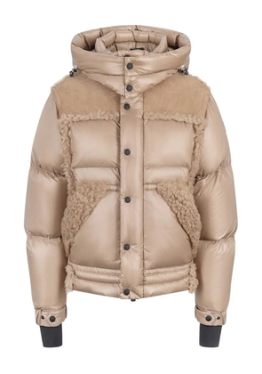 Moncler Grenoble shearling-trimmed puffer jacket - Brown