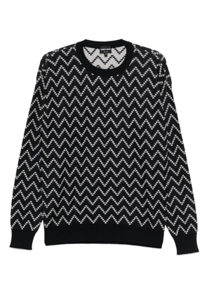 Giorgio Armani zigzag-pattern jumper - Blue