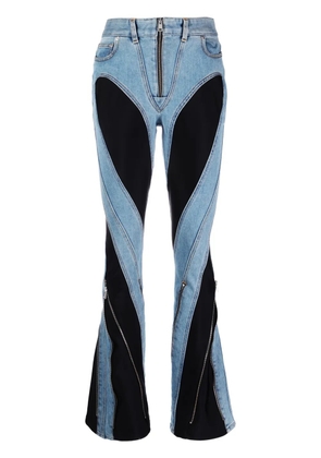 Mugler Spiral split-hem jeans - Blue