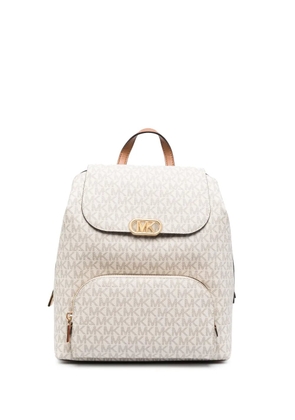 Michael Michael Kors monogram-pattern logo-buckle backpack - Neutrals