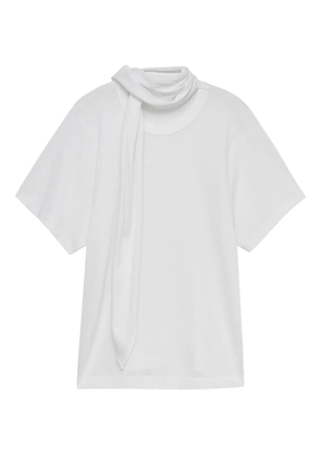 BITE Studios neck-tie short-sleeve T-shirt - White