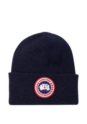 Canada Goose logo-patch wool beanie - Blue