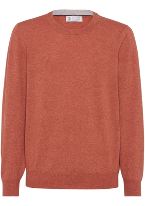 Brunello Cucinelli crew-neck cashmere jumper - Orange