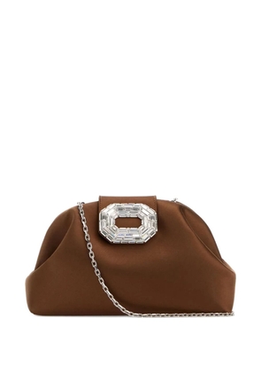 Amina Muaddi sculpted satin evening bag - Brown