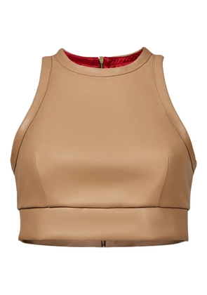 Lika zip-fastening cropped tank top - Neutrals