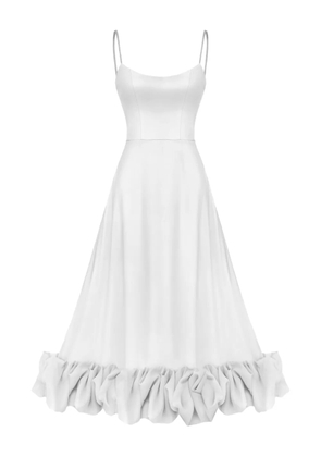 POST MERIDIEM flounce midi dress - White